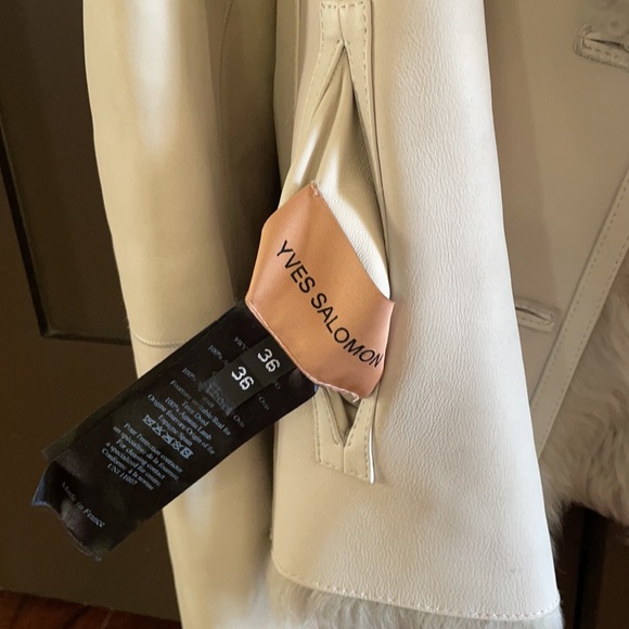 NWT Yves Saloman leather and shearling reversible jacket. - Picture 5 of 15